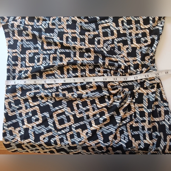 Dress Glamour, Faux wrap Dress geometric, Full stretch, Business,Formal,sz 6. - Picture 6 of 17